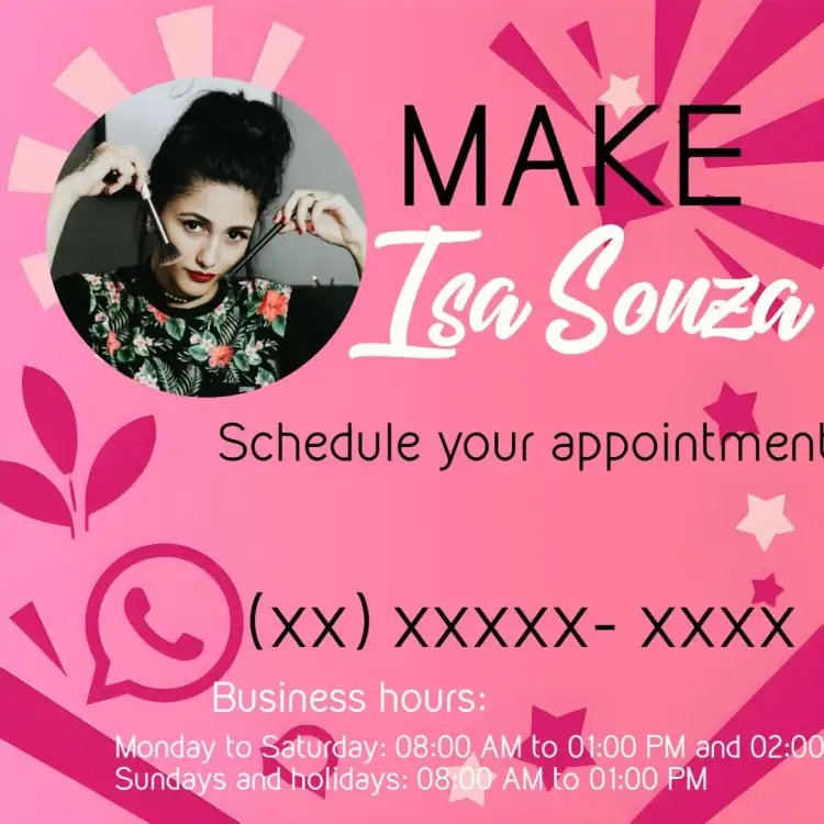 Invitation Art For Makeup Artist With Pink Photo – Most searched for theme pink, white, modern, elegant, minimalist