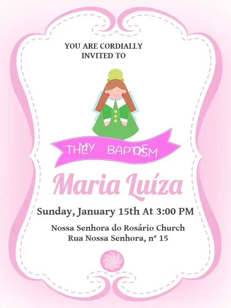 Invitation Baptism Theme – Baptism theme pink, white, gray, angels, minimalist, elegant