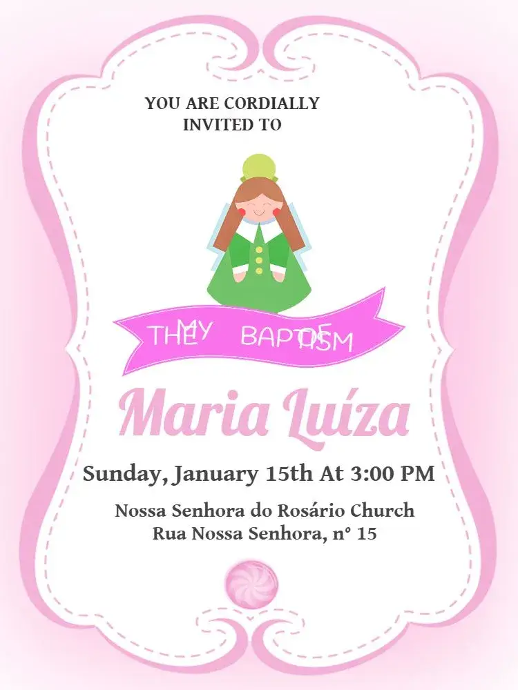 Baptism Theme invitation