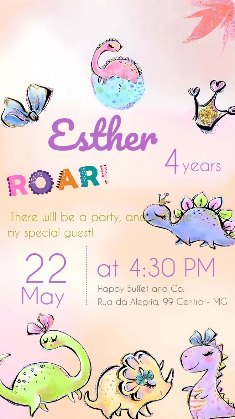 Dinosaur Baby Watercolor invitation