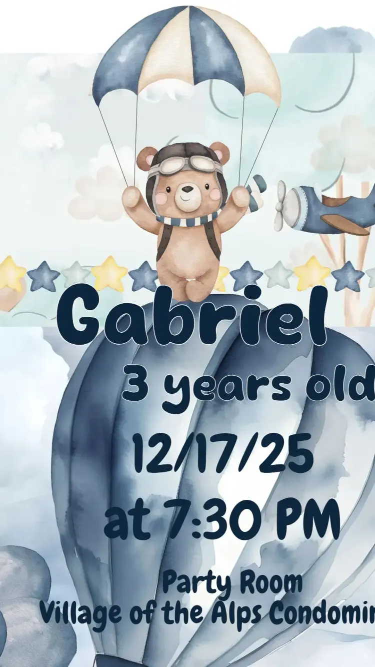 Balloon Bear invitation