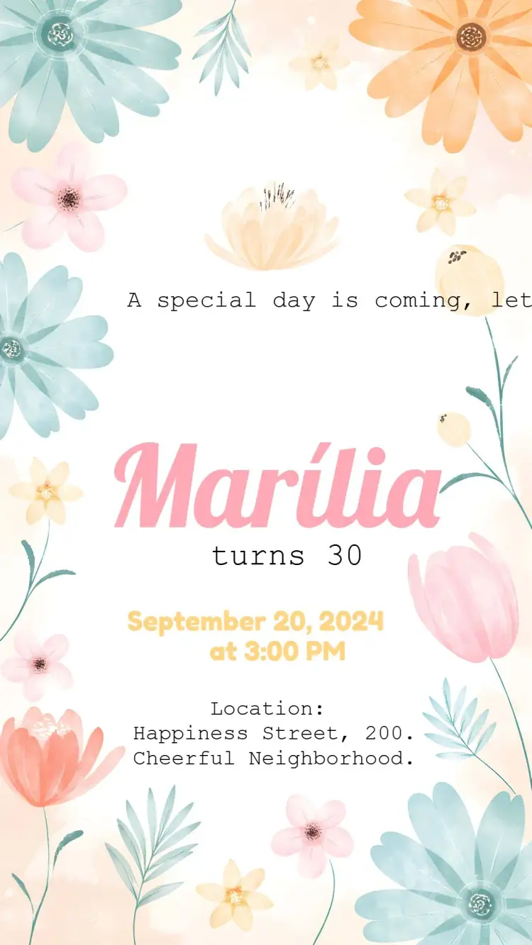Delicate Watercolor Floral invitation