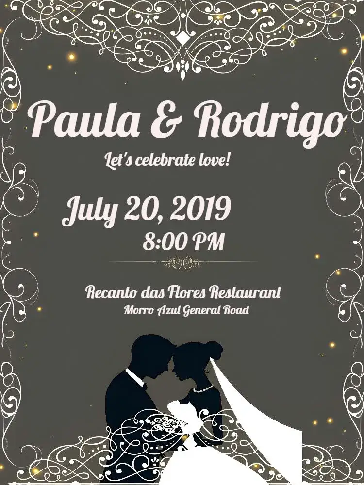 Invitation Elegant Provencal Wedding Invitation With Black And White Gray Arabesques – Most searched for theme elegant, Provençal, arabesques, black and white, minimalist, modern