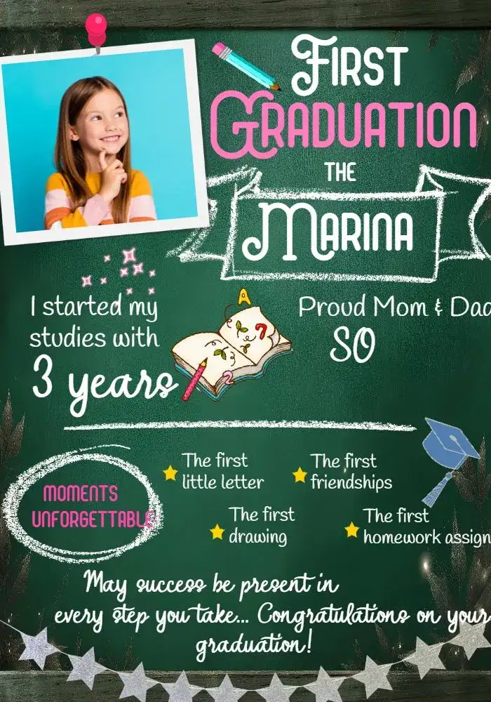 Children's Graduation With Chalk Photo