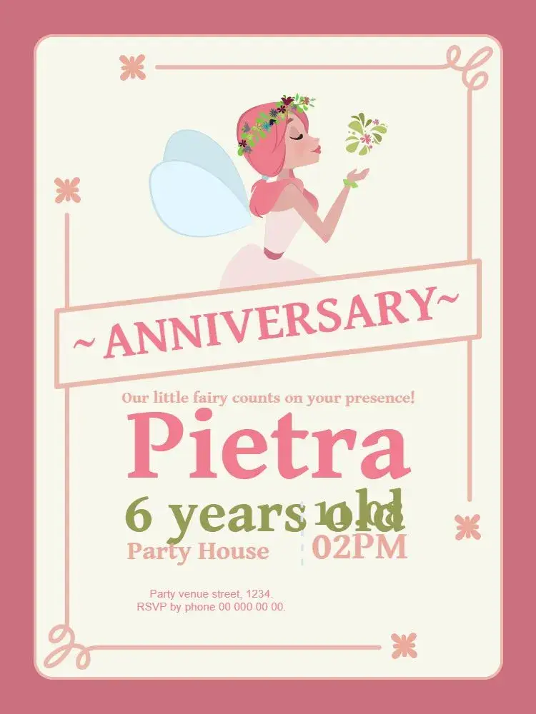 Fairy Celebration invitation