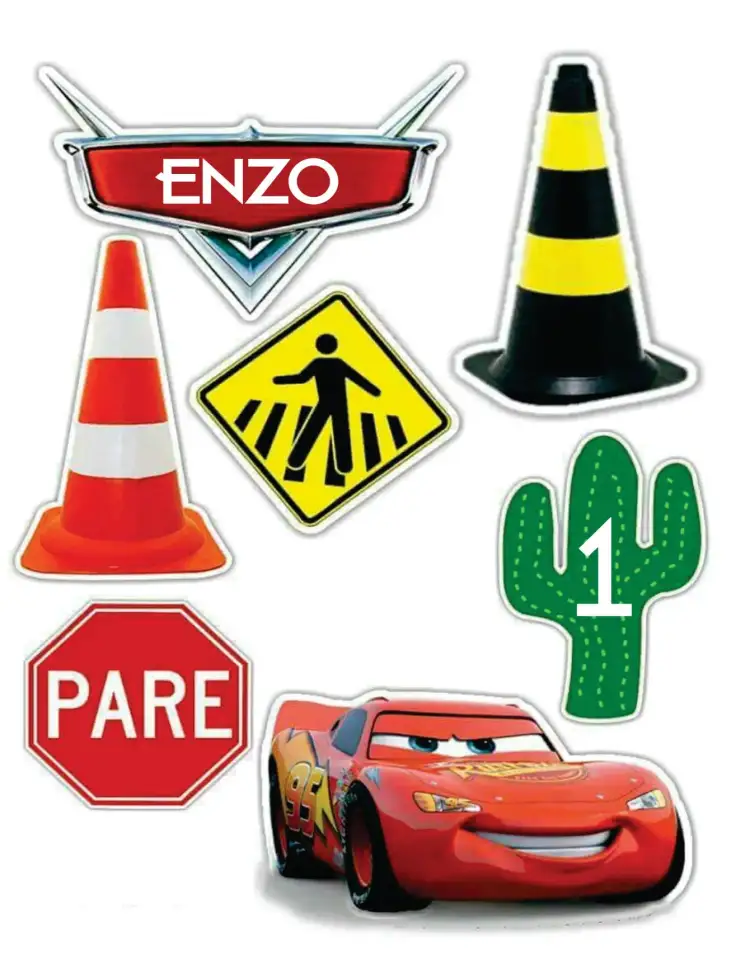 Invitation Disney Cars – Cake topper theme colorful, fun-filled, themed, child-friendly, vibrant