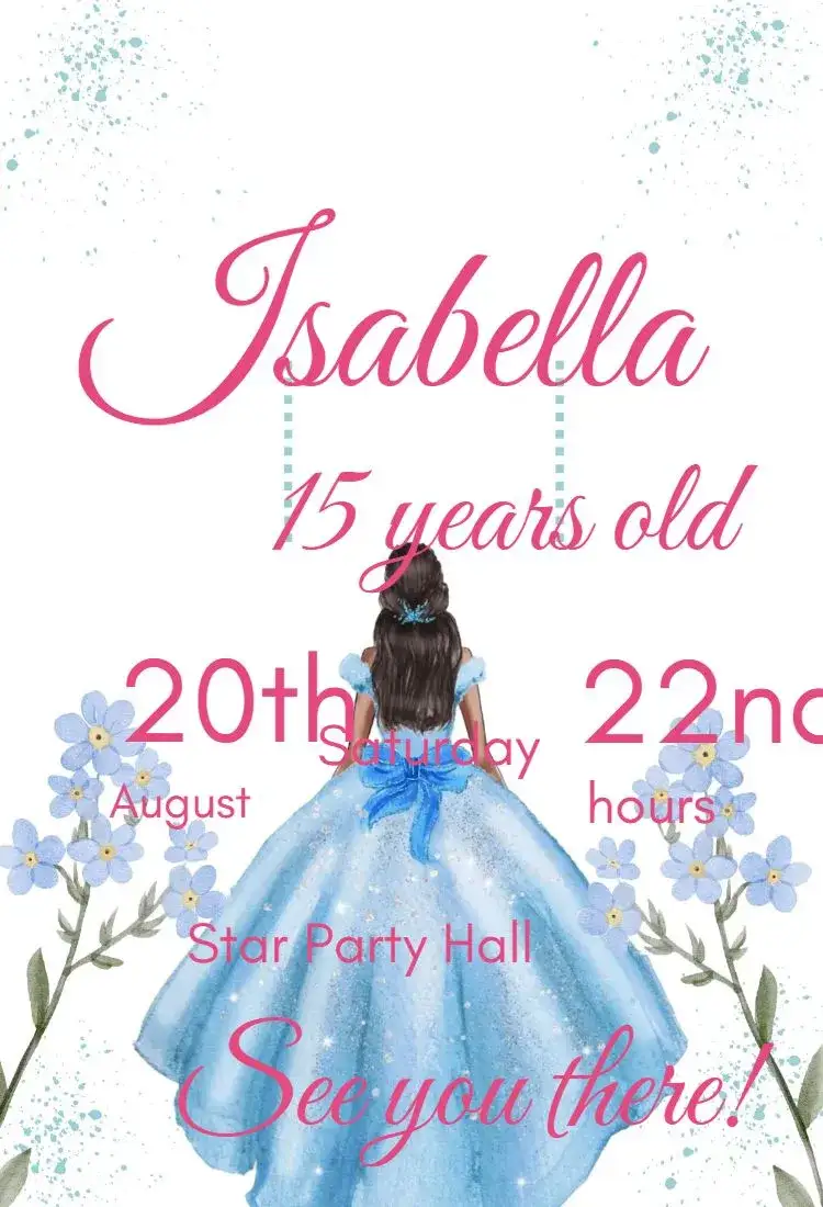 Invitation 15th Birthday Invitation – Sweet 15 theme black, modern, elegant, glamorous, minimalist