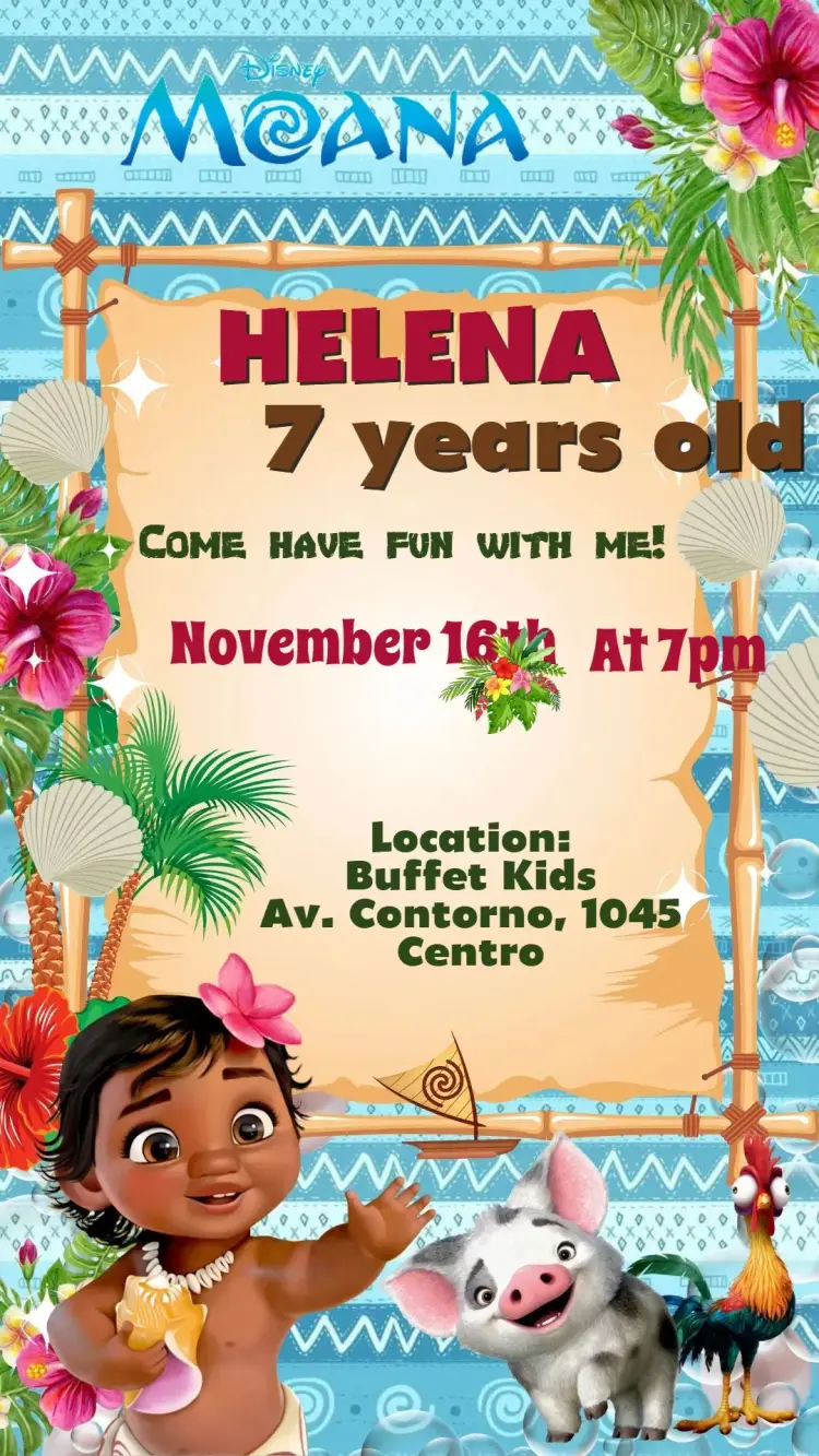Moana invitation