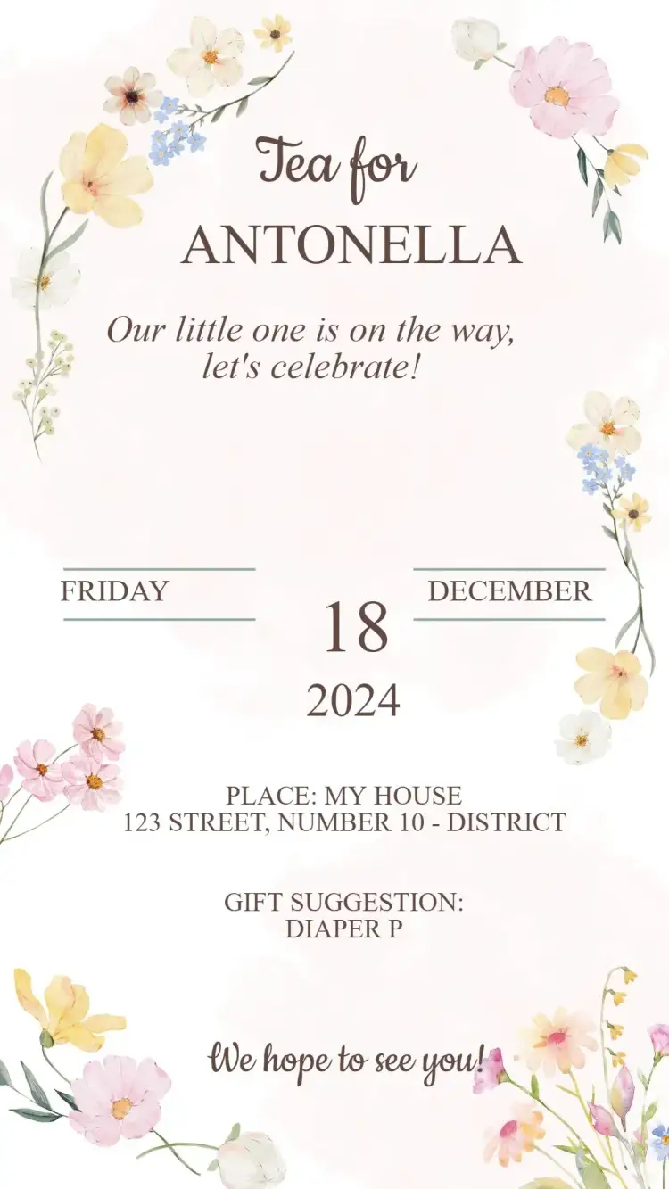 Invitation Enchanted Garden Baby Shower Invitation – Diaper Shower theme floral, soft, natural, enchanted, colorful, kids