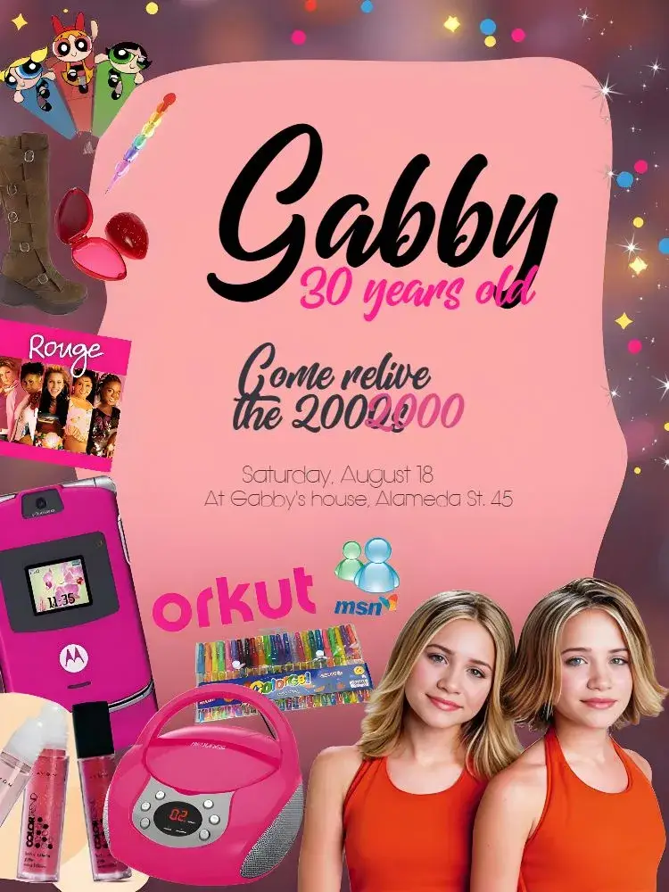 2000s Vintage Girls invitation