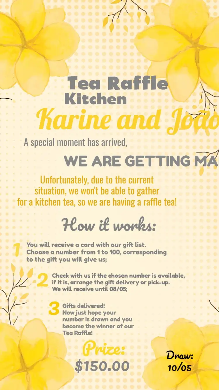 Invitation Black Floral Kitchen Tea – Bridal Shower theme floral, modern, elegant, black and gray, minimalist