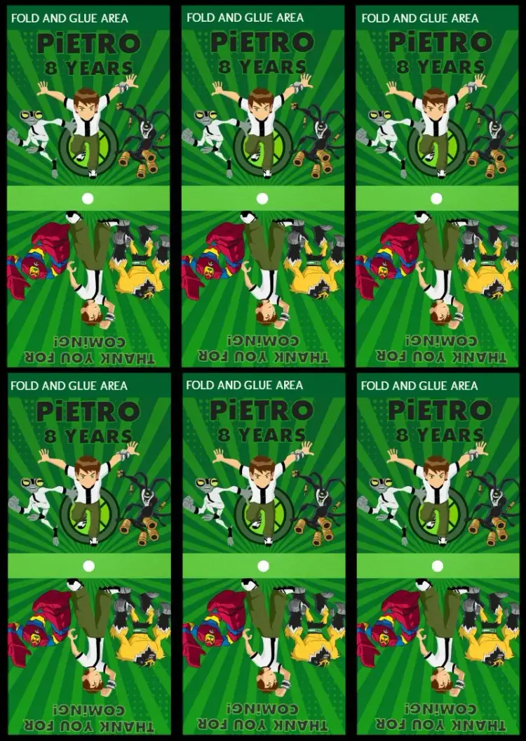 Ben 10 Green Lollipop Cover invitation