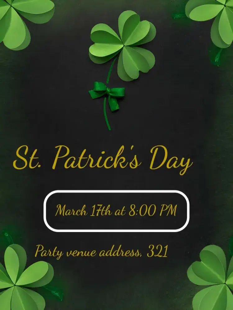 Invitation Saint Patrick's Day Celebration – Commemorative Dates theme green, Irish, festive, vintage, modern, colorful