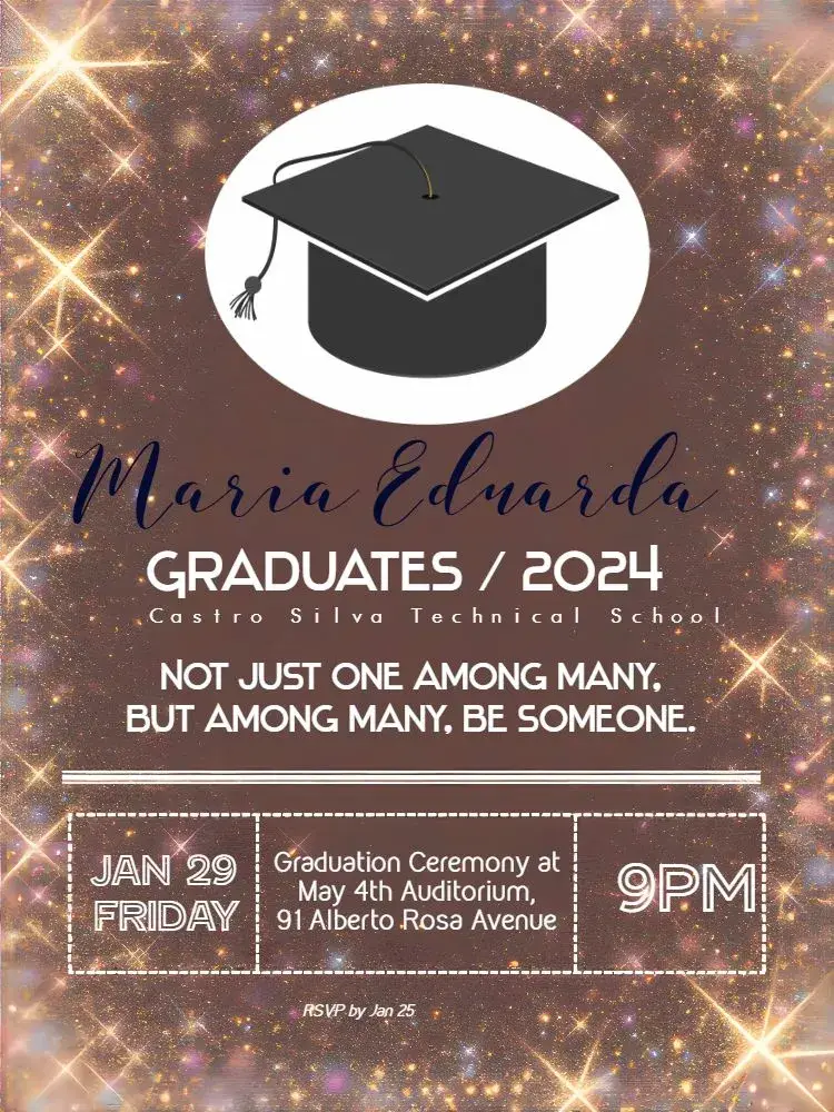 Invite High School Graduation Third Year editable and customizable
