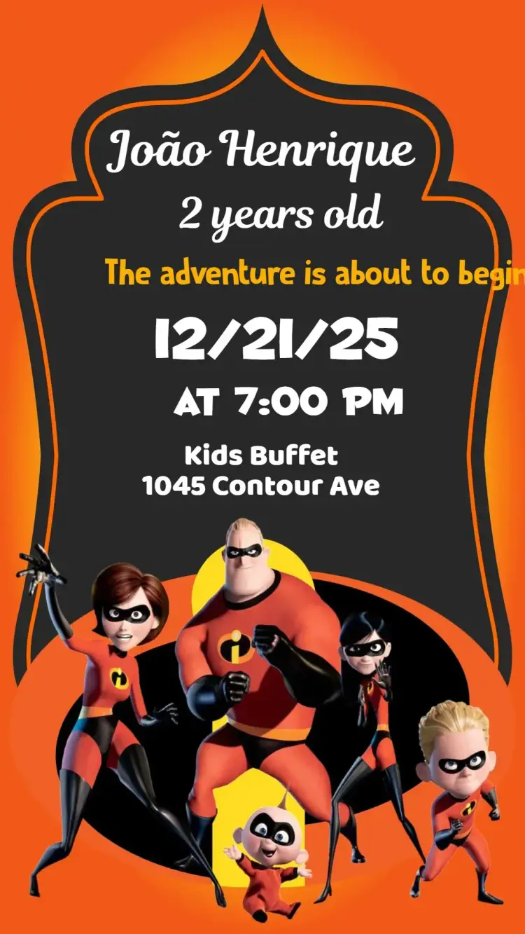 The Incredibles invitation