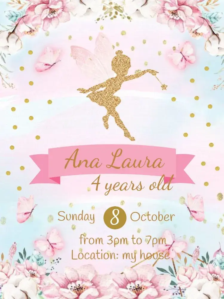 Fairy Flowers invitation