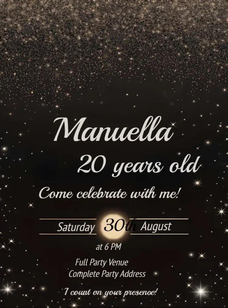 Silver Glitter Shine invitation