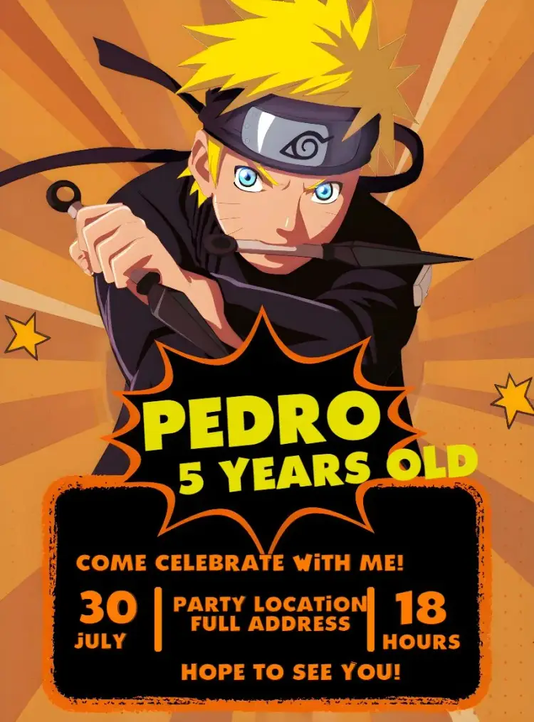 Black Naruto invitation