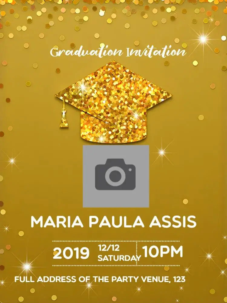 Graduation With Glitter Photo invitation