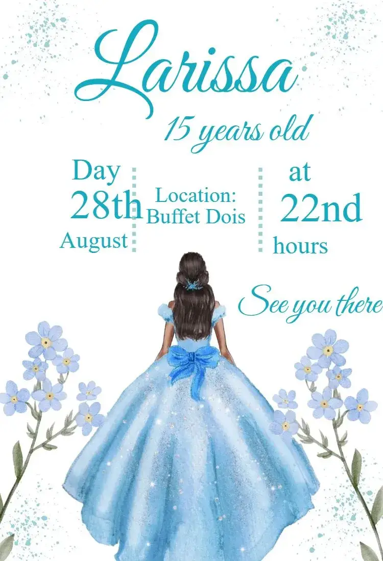 Invitation 15th Birthday Invitation – Sweet 15 theme modern, elegant, colorful, minimalist, floral, glamorous