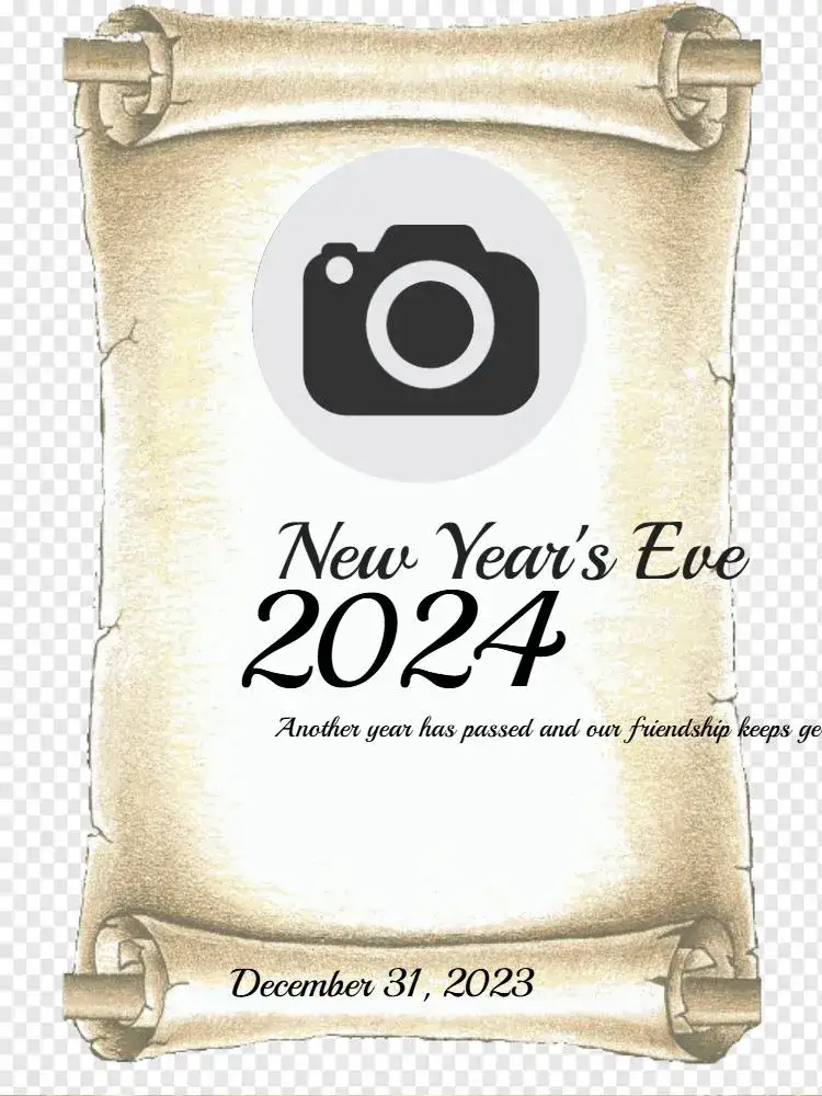 Invitation New Year's Eve Papyrus Photo WhatsApp – Kids' Birthday Party theme golden, modernity, festive, sparkling, stars, elegant