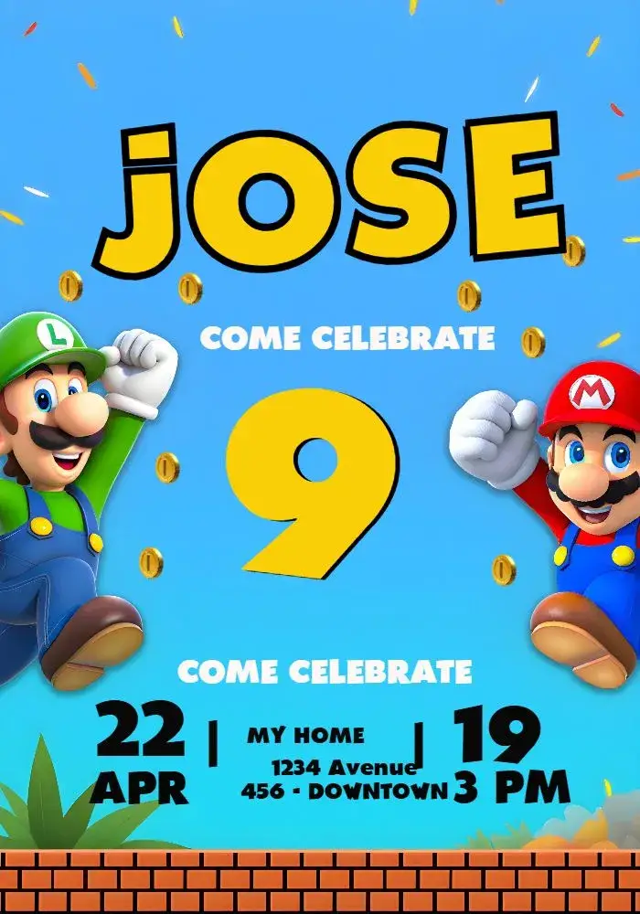 Super Mario World Game invitation