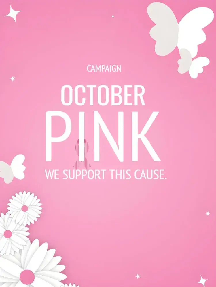 Invitation Post For Pink October Campaign – Most searched for theme pink, modern, minimalist, feminine, inspiring