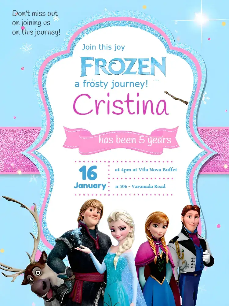 Blue Frozen invitation