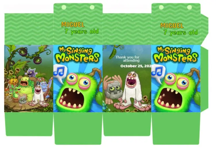 My Singing Monsters Game Milk Box invitation