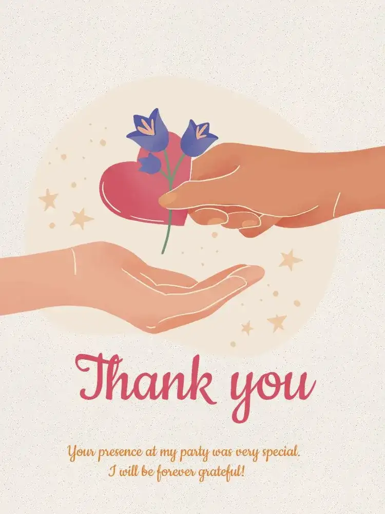 Delicate Young Personalized Thank You Card