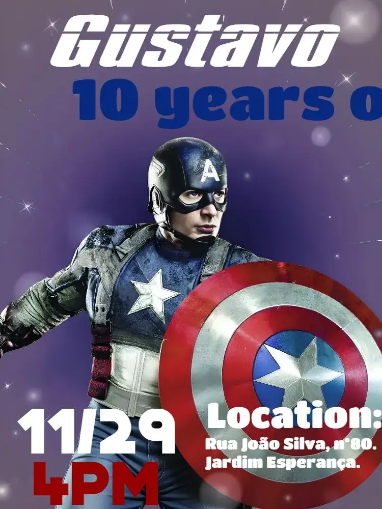 Captain America Marvel invitation
