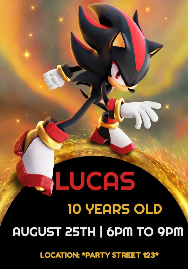 Shadow Red Sonic invitation