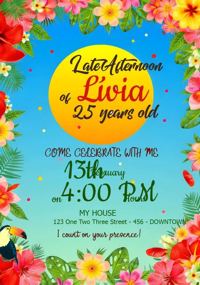 Invitation Floral Afternoon – Bridal Shower theme floral, summer, late afternoon, pool party, boho, vibrant