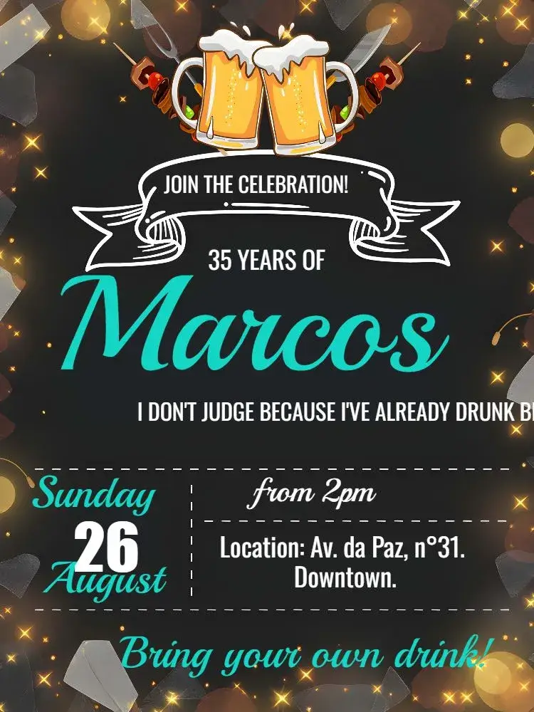 BBQ Chalkboard Sunday invitation