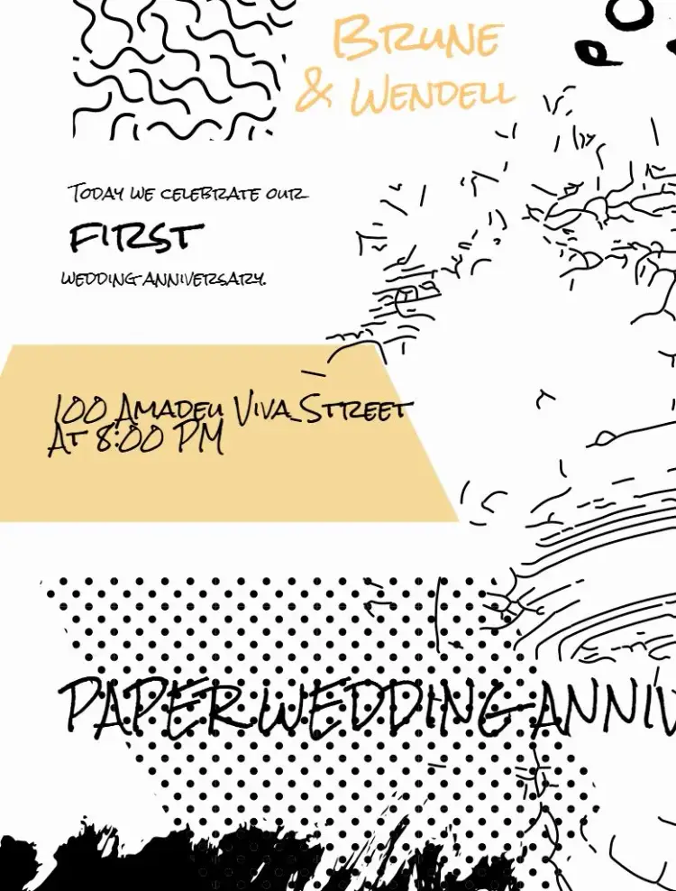 Wedding Invitation - Doodled Paper Anniversary Whatsapp