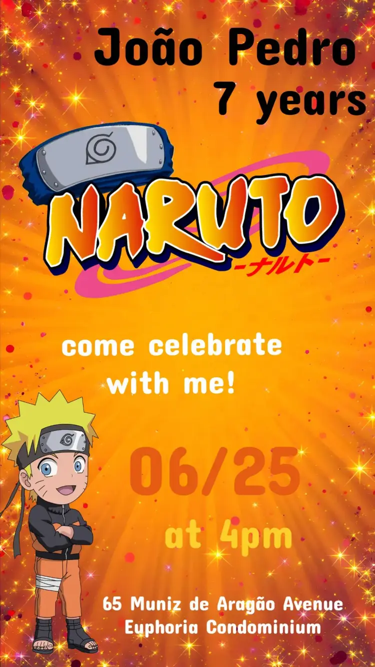 Naruto Chibi Bandana invitation