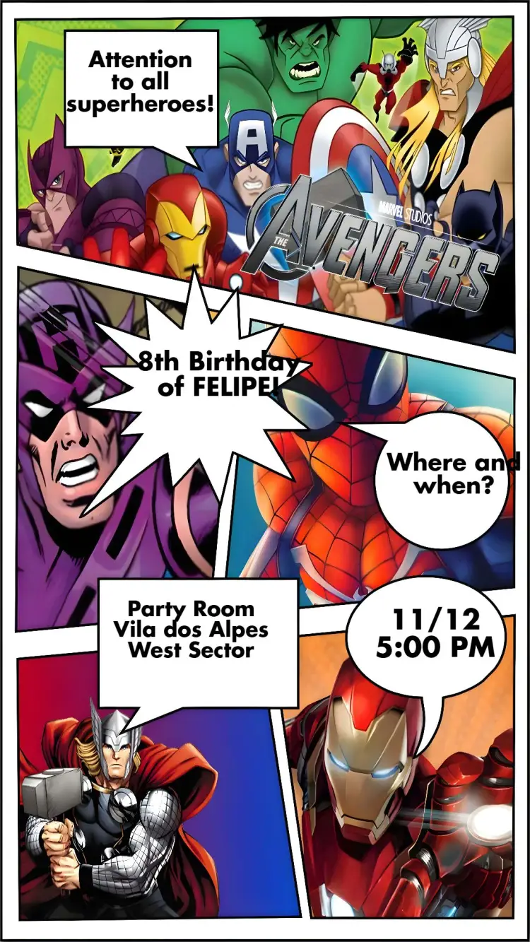 The Avengers invitation