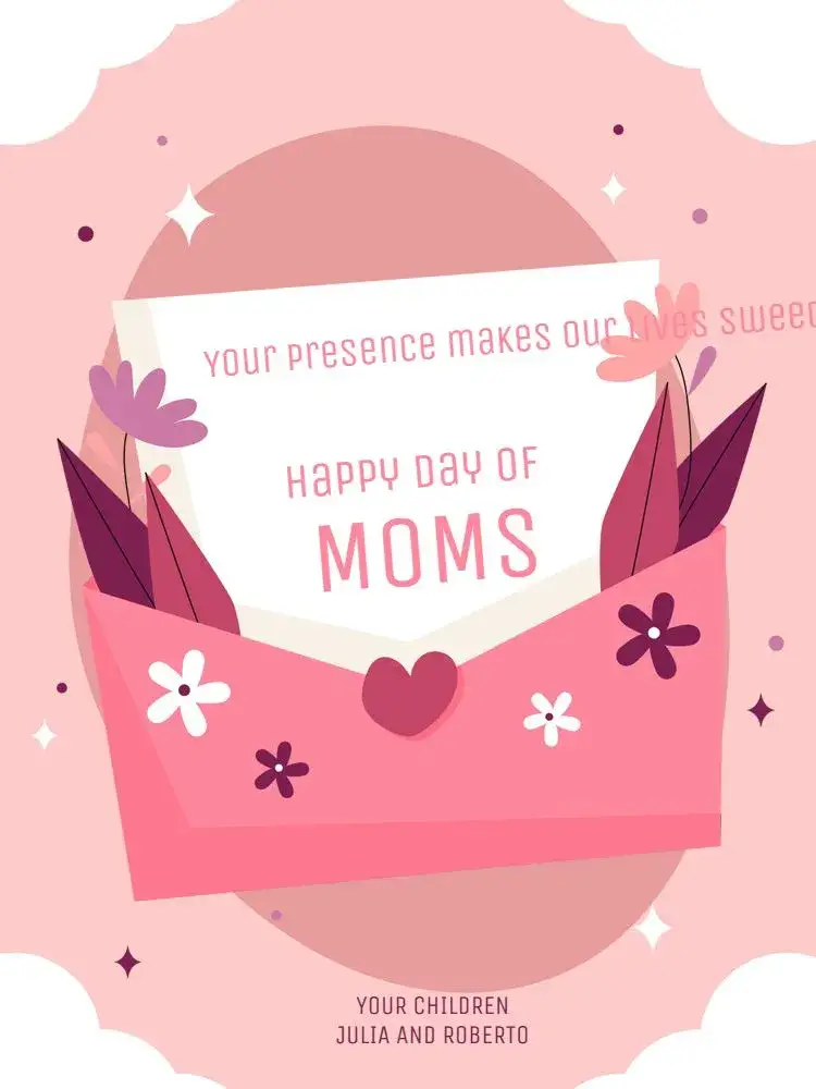 Invitation Mother's Day Pink Celebration Card – Card theme floral, pink, modern, vibrant, loving