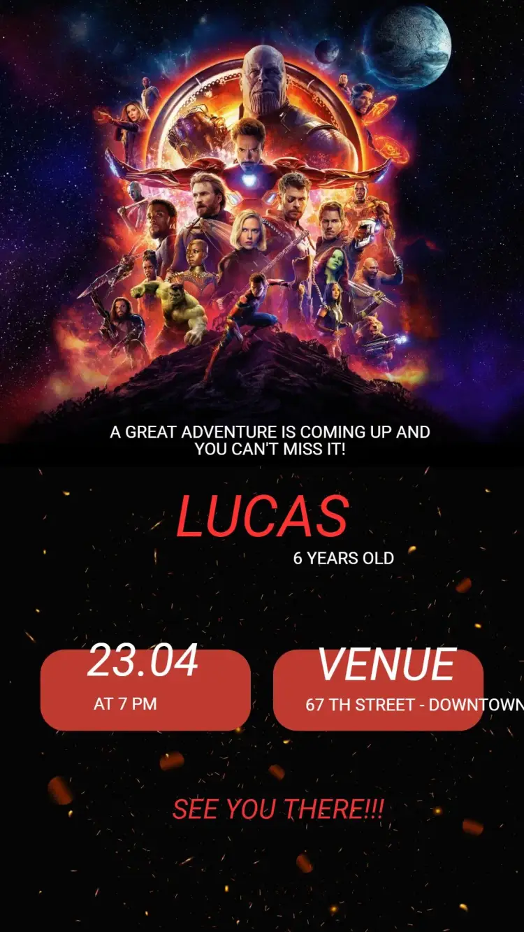 Avengers Birthday Invitation