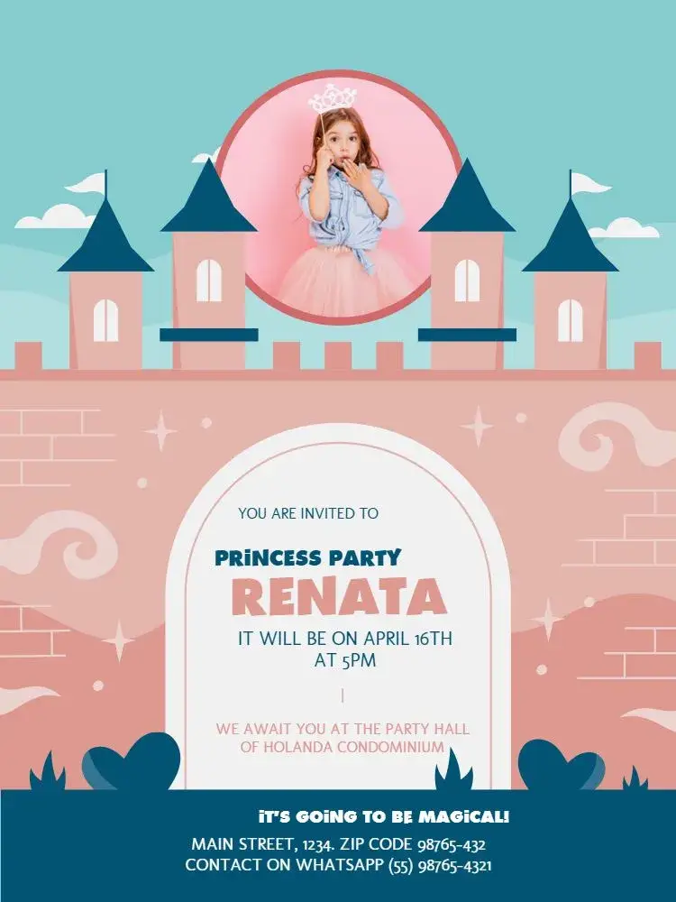 Castle With Clear Photo invitation