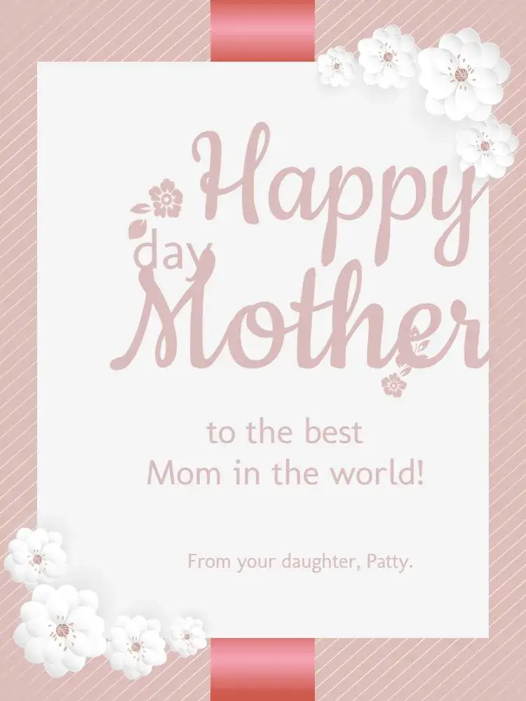 Invitation How to Make Creative Pink Mother's Day Card Celebration – Card theme floral, delicate, pink, modern, minimalist