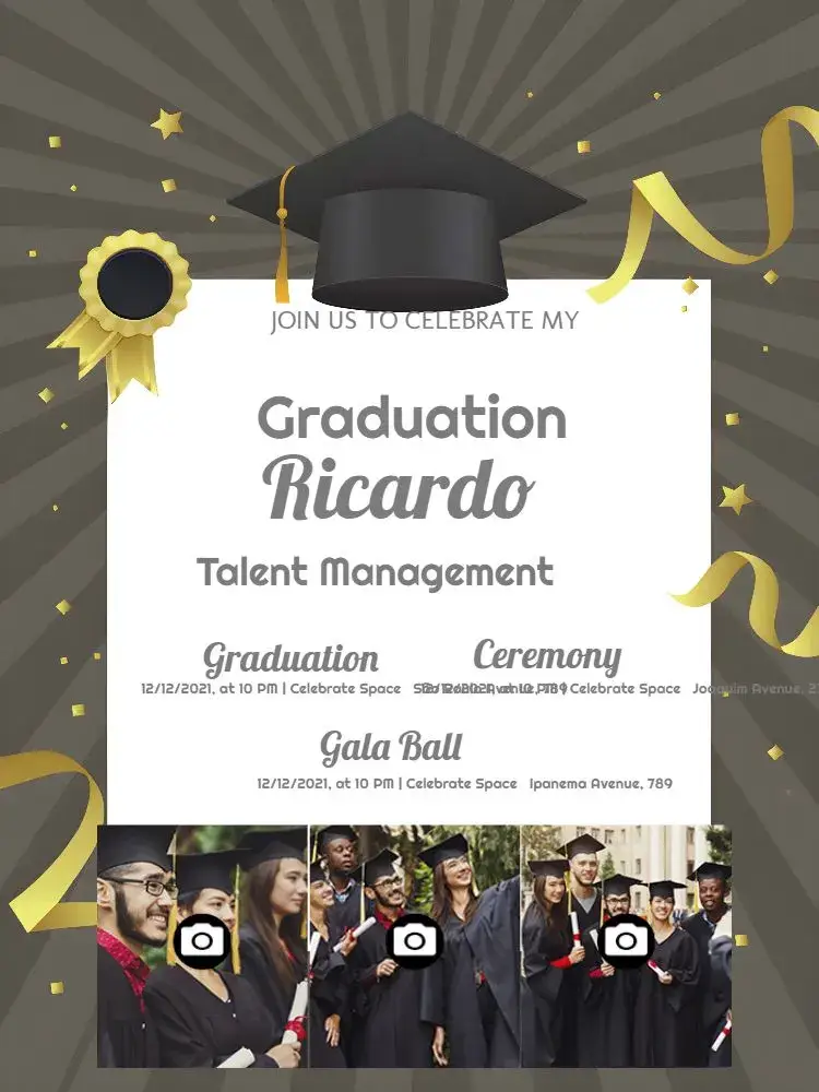 Third-Grade Graduation With Photos invitation