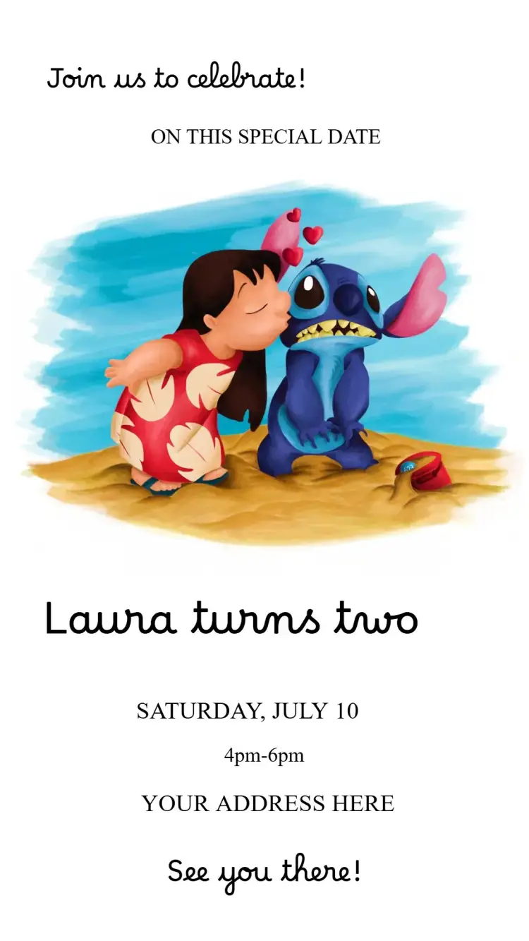 Lilo and Stitch invitation