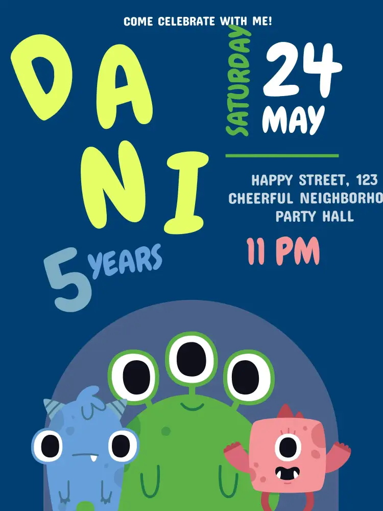 Monstrinhos Drawing invitation