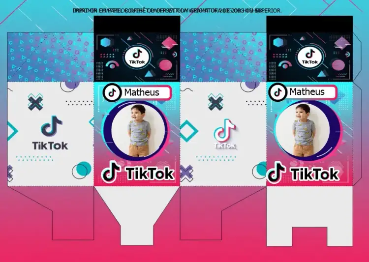 Invitation Milk Box To Print Tik Tok With White Photo – Most searched for theme modern, fun, colorful, minimalist, youthful, cheerful