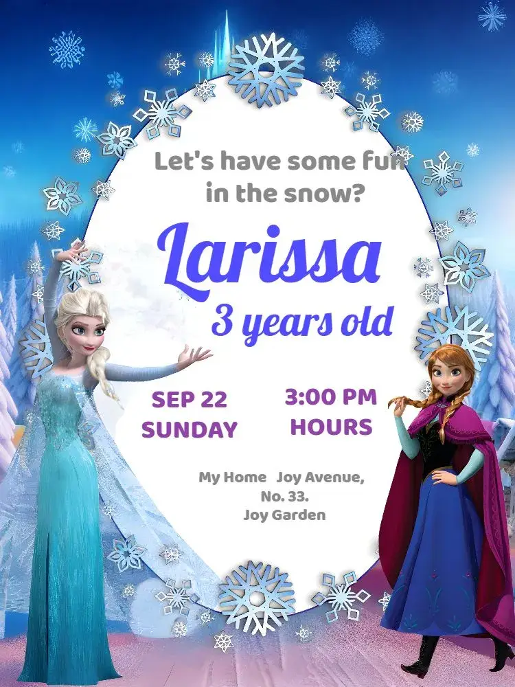 Frozen Disney invitation