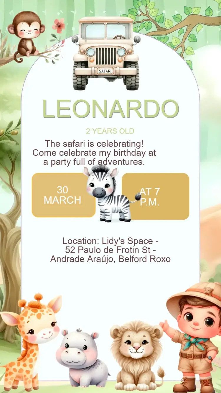 Safari Birthday Invitation