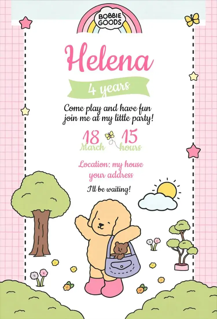 Bobbie Goods Landscape invitation