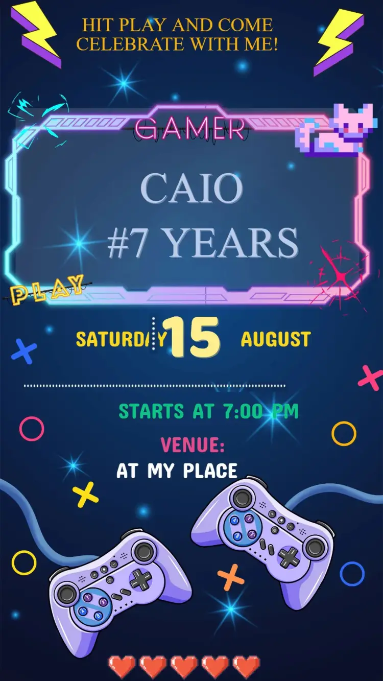 Gamer Birthday Invitation