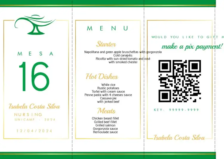 Menu Triangle Nursing Graduation Totem